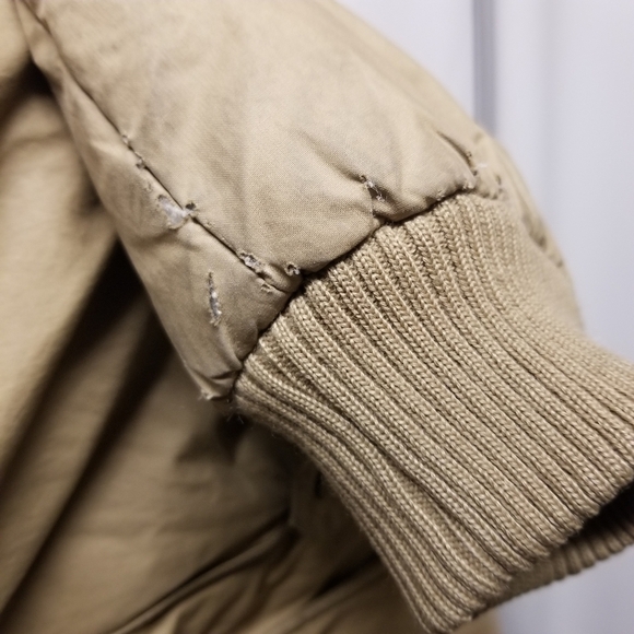 Vintage 80s Retro Grunge Sportsman Khaki Cotton Bomber Jacket Men's Medium - Picture 7 of 8